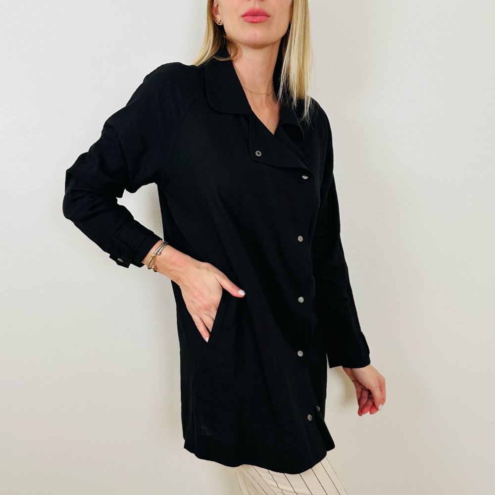 Rails Snap Front “Nadia” Long Jacket Trench cardigan linen blend